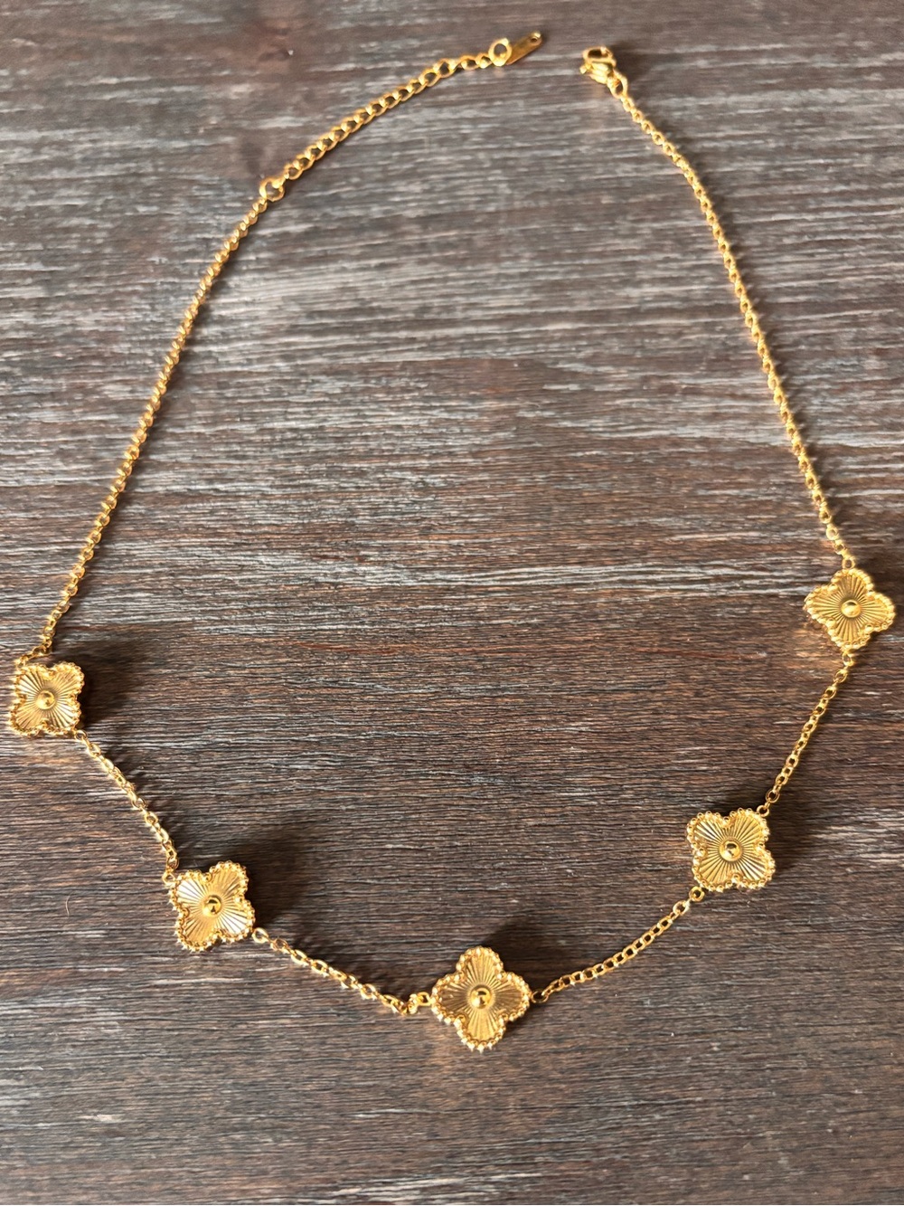 Gold Floral Station Necklace - Elegant Women’s Jewelry